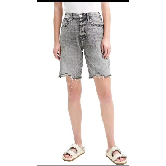 NWT Seven For All Mankind Women’s Sz 31 The Easy James Jean Shorts Grey Bermuda - Picture 3 of 14